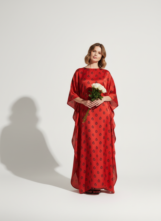 Red Silk Kaftan