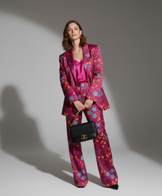 Floral Silk Suit