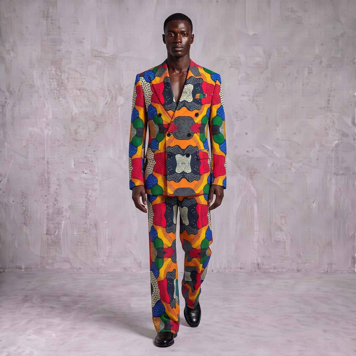 Abstract Printed Men's Suit – Multicolor