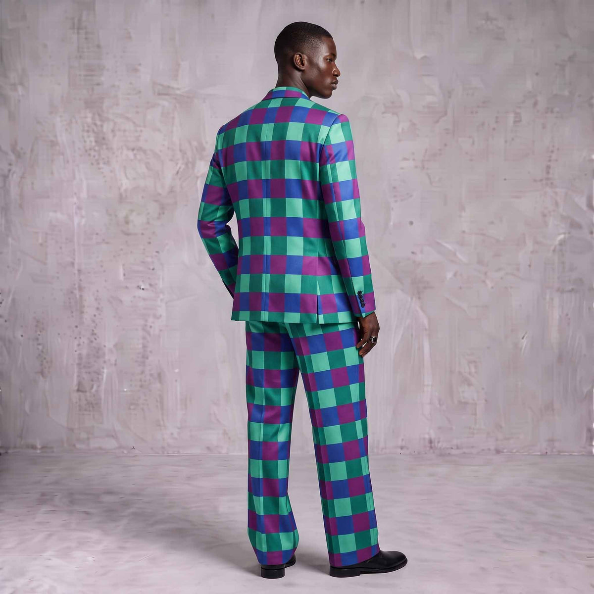 Colorful Checkered Men's Suit
