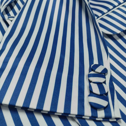 Striped statement blazer, back view - ARTSAY