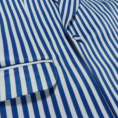 Striped statement blazer, side view - ARTSAY