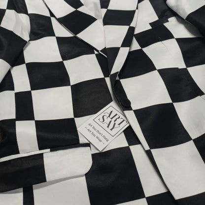 Bold Checkered Printed Suit