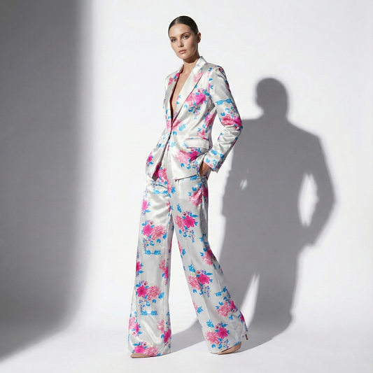 Floral Satin Pantsuit