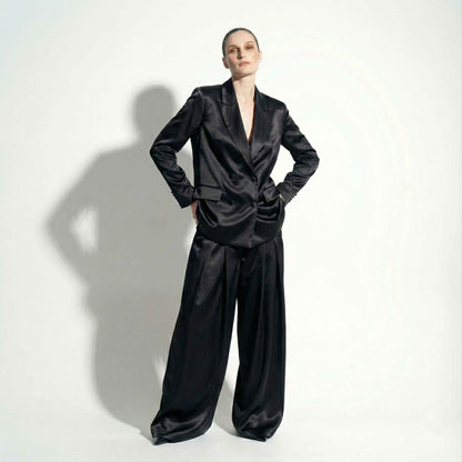 Custom Tailored Women’s Satin Suit 2 Piece Set