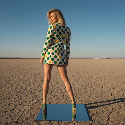 Luxe Velvet Polka Dot Blazer Dress