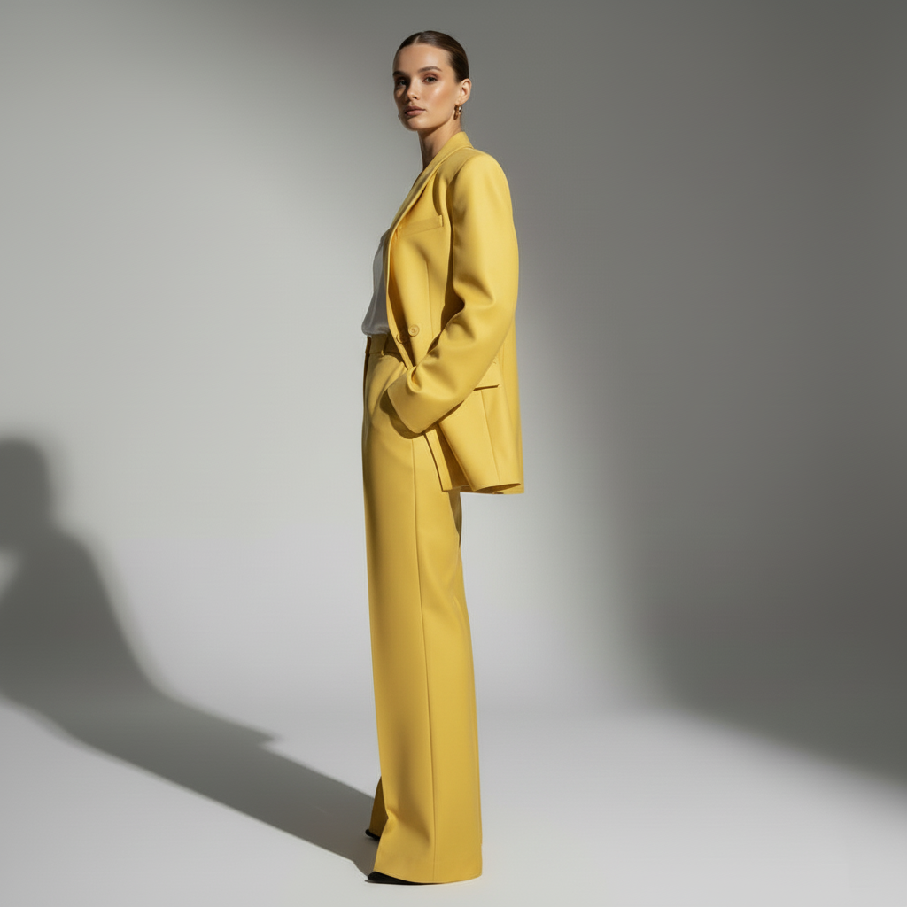 Yellow Blazer & Wide Leg Pants
