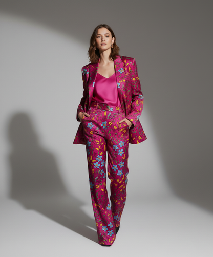 Floral Silk Suit