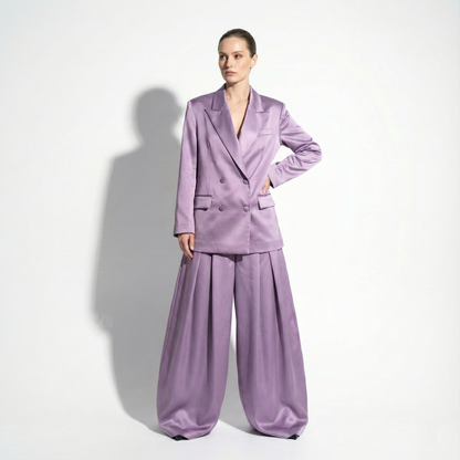 Custom Tailored Women’s Satin Suit 2 Piece Set