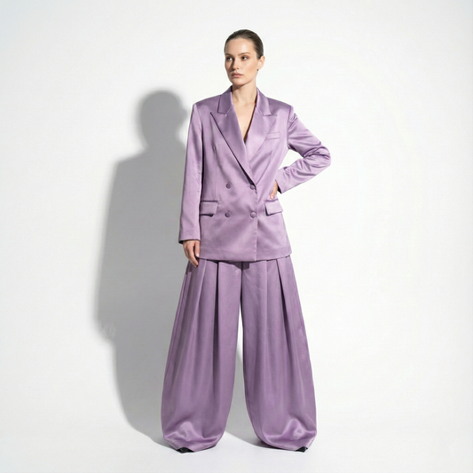 Custom Tailored Women’s Satin Suit 2 Piece Set