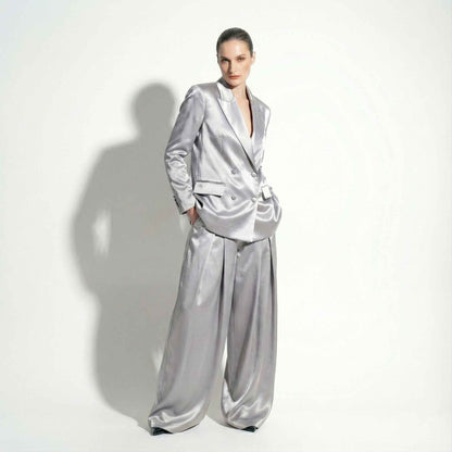 Custom Tailored Women’s Satin Suit 2 Piece Set