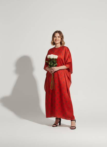 Red Silk Kaftan