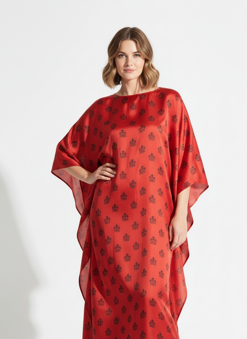 Red Silk Kaftan