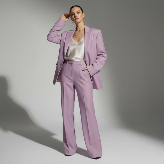 Lilac Blazer & Wide Leg Pants