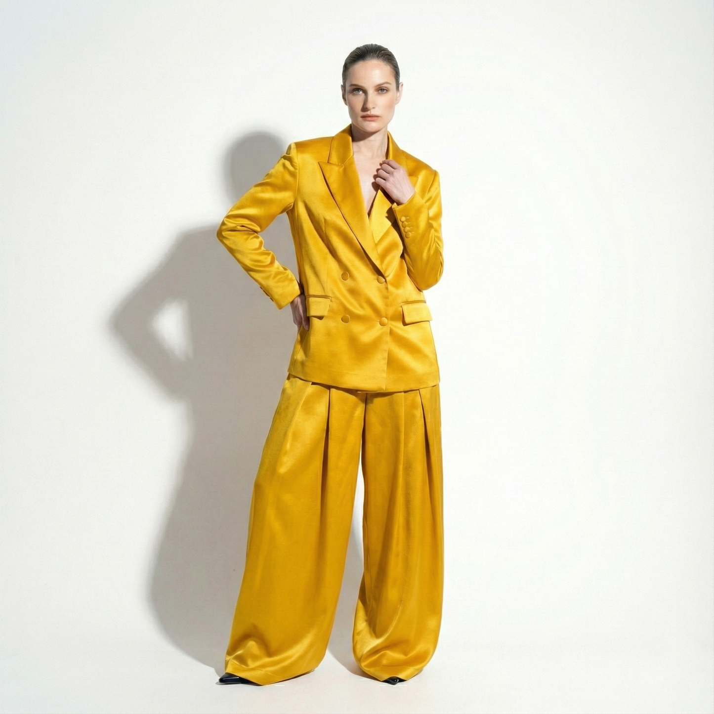 Custom Tailored Women’s Satin Suit 2 Piece Set