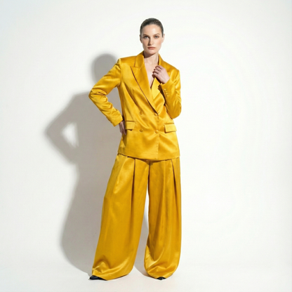 Custom Tailored Women’s Satin Suit 2 Piece Set