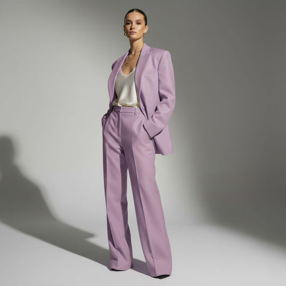 Lilac Blazer & Wide Leg Pants