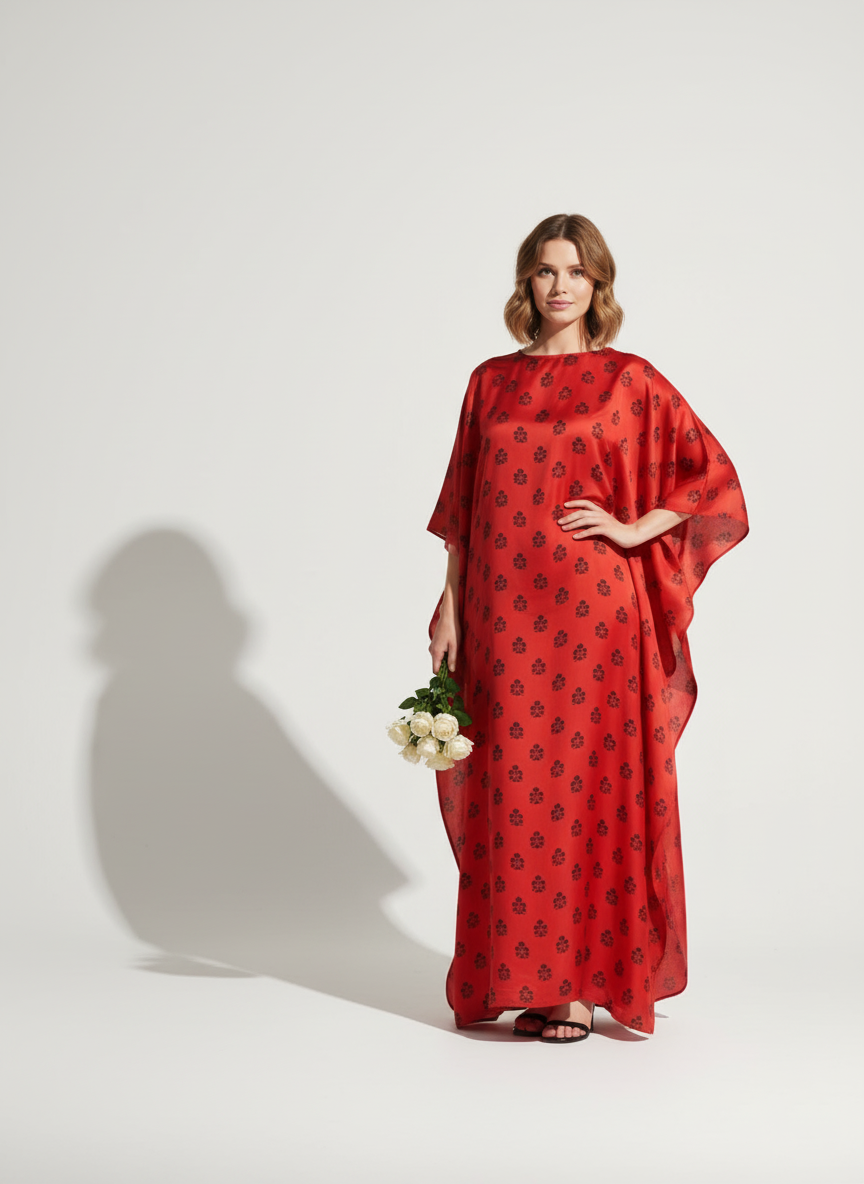 Red Silk Kaftan