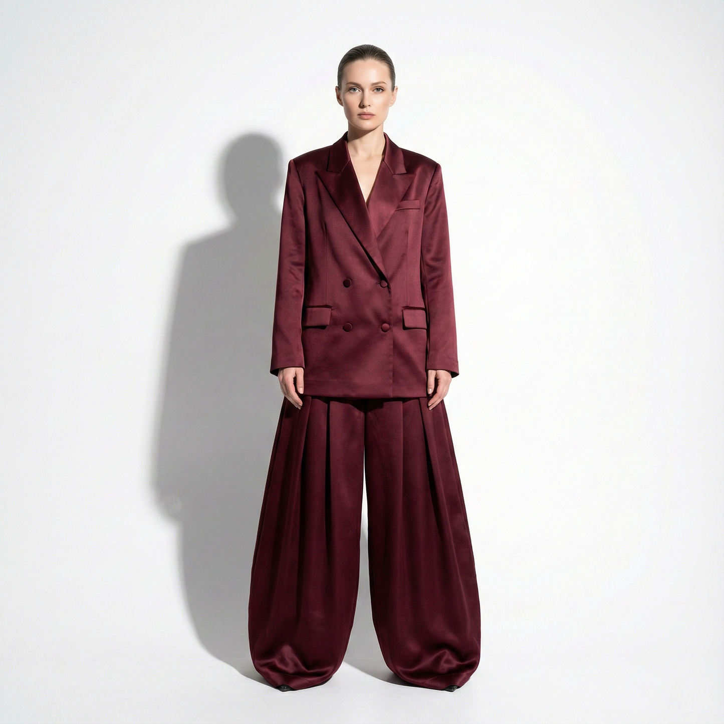 Custom Tailored Women’s Satin Suit 2 Piece Set