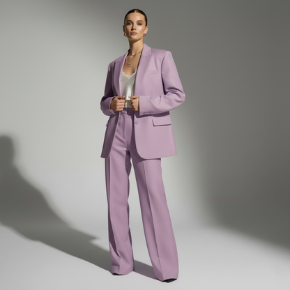 Lilac Blazer & Wide Leg Pants