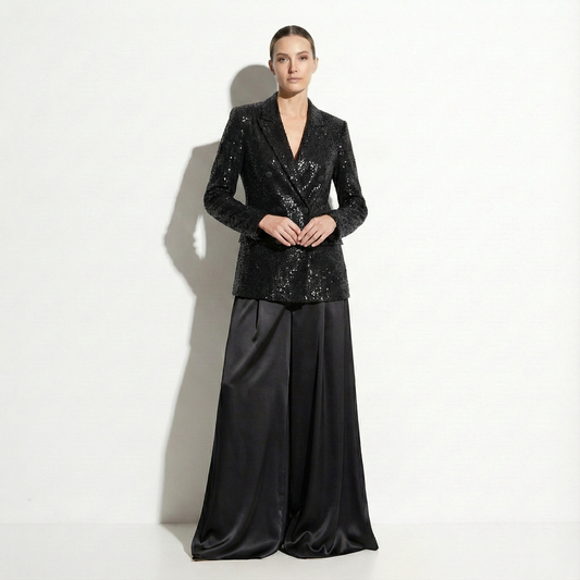 Sequin Suit Women & Wide Leg Palazzo Set Custom Tailored