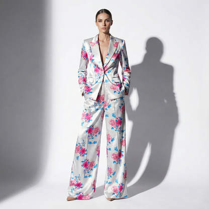 Floral Satin Pantsuit