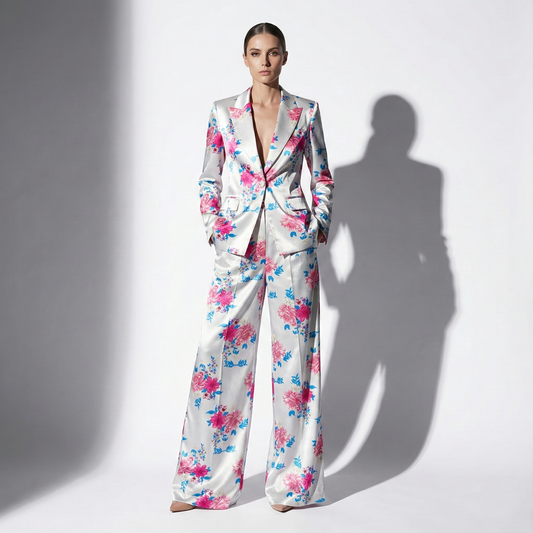 Floral Satin Pantsuit