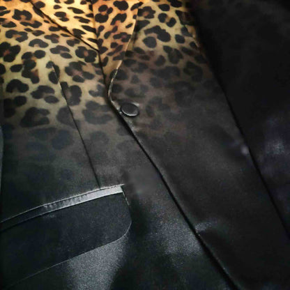 Close-up of ombre leopard print pattern on blazer - ARTSAY