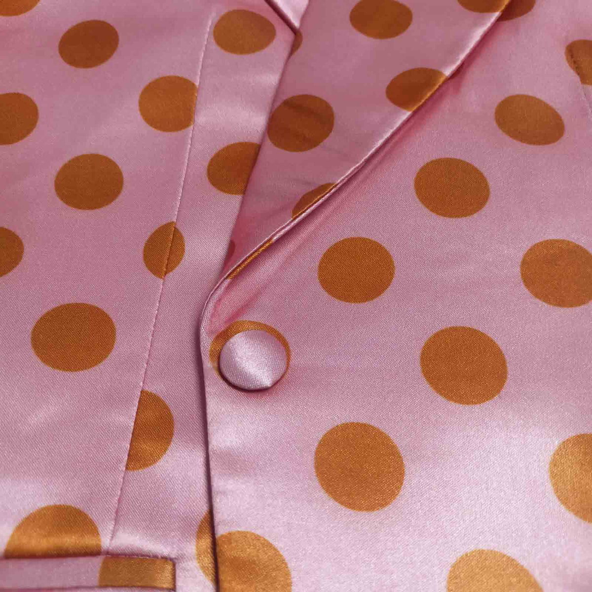 Pink and orange polka dot suit, side view - ARTSAY
