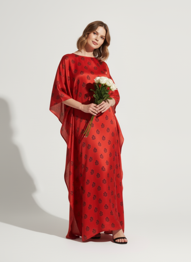 Red Printed Kaftan