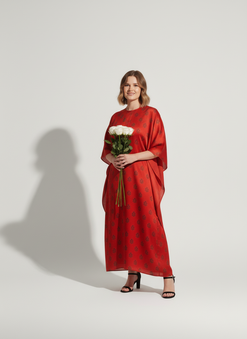 Red Printed Kaftan