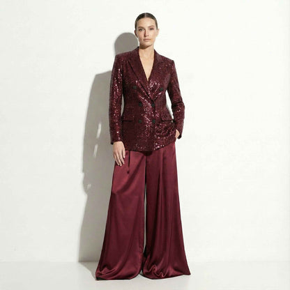 Close-up of sequin detail on blazer - ARTSAY