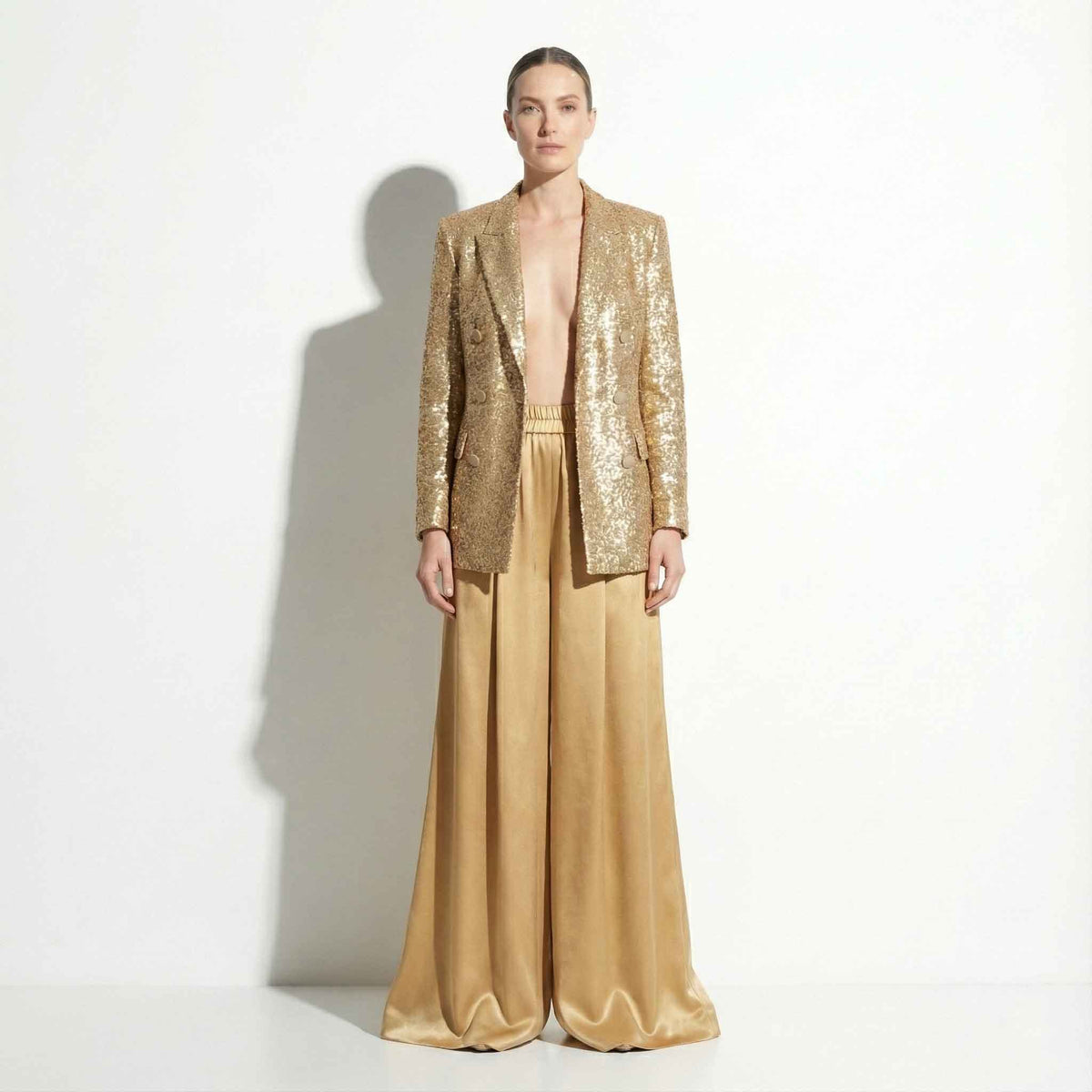 Sequin palazzo set, back view - ARTSAY
