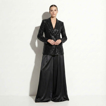 Sequin palazzo set, side view - ARTSAY