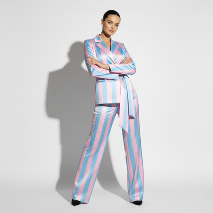 Striped suit set, side view - ARTSAY