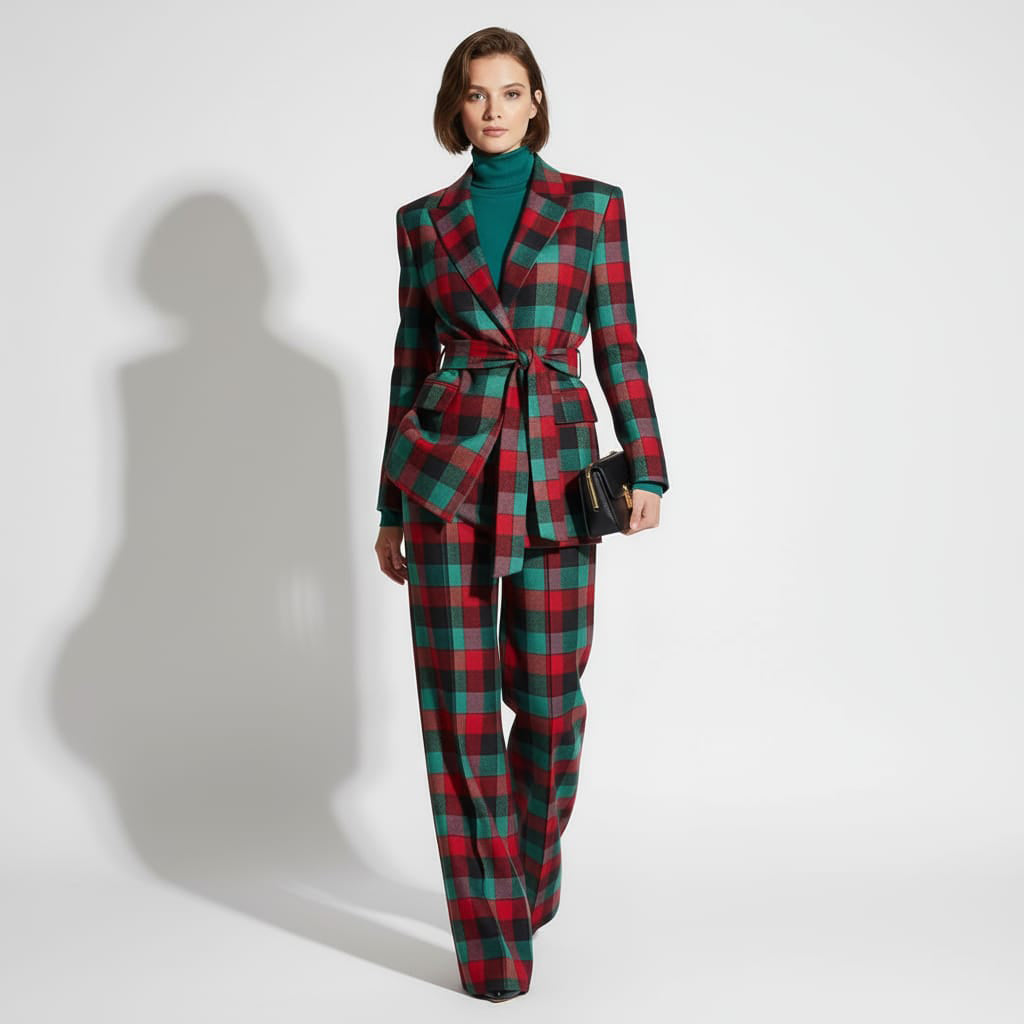 Tartan Flannel Suit Set