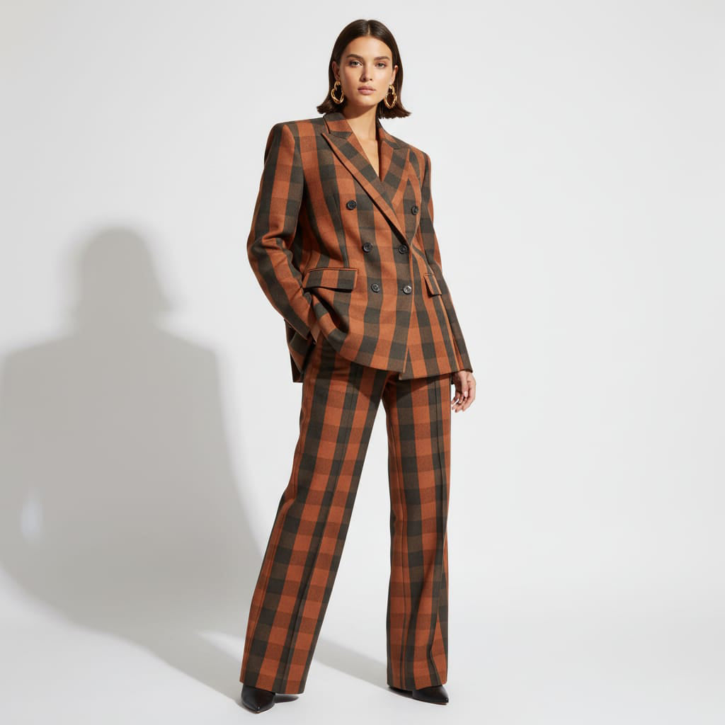 Flannel Brown Check Suit