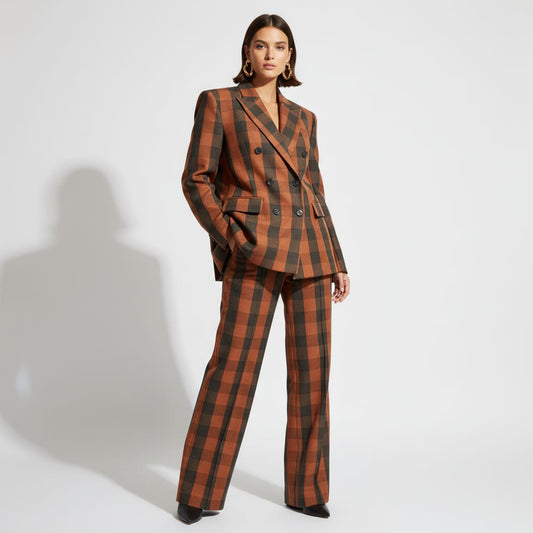 Flannel Brown Check Suit