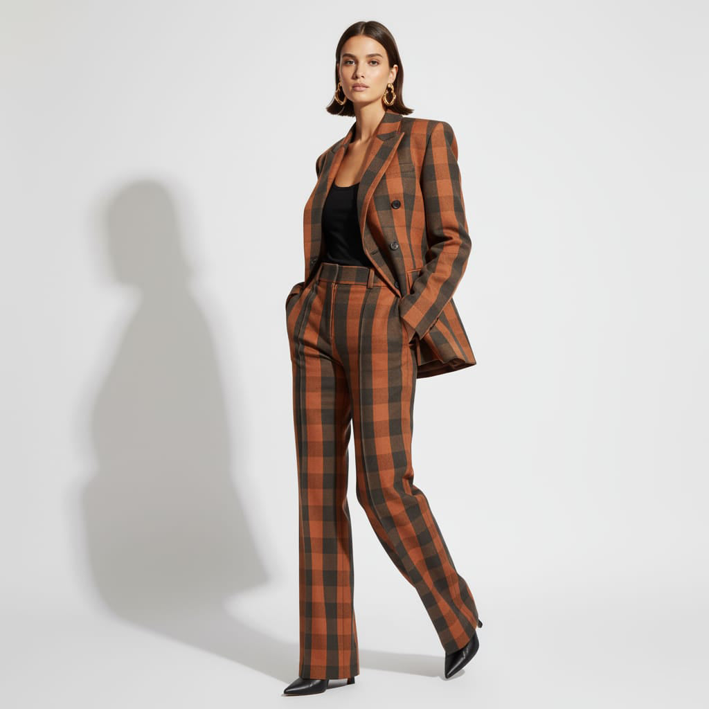Flannel Brown Check Suit