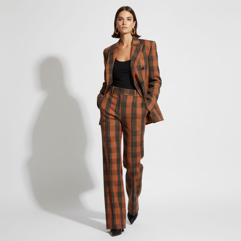 Flannel Brown Check Suit