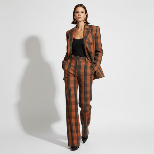 Flannel Brown Check Suit