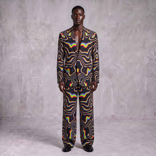 Abstract Wave Men's Suit