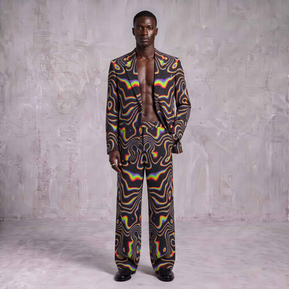Abstract Wave Men's Suit