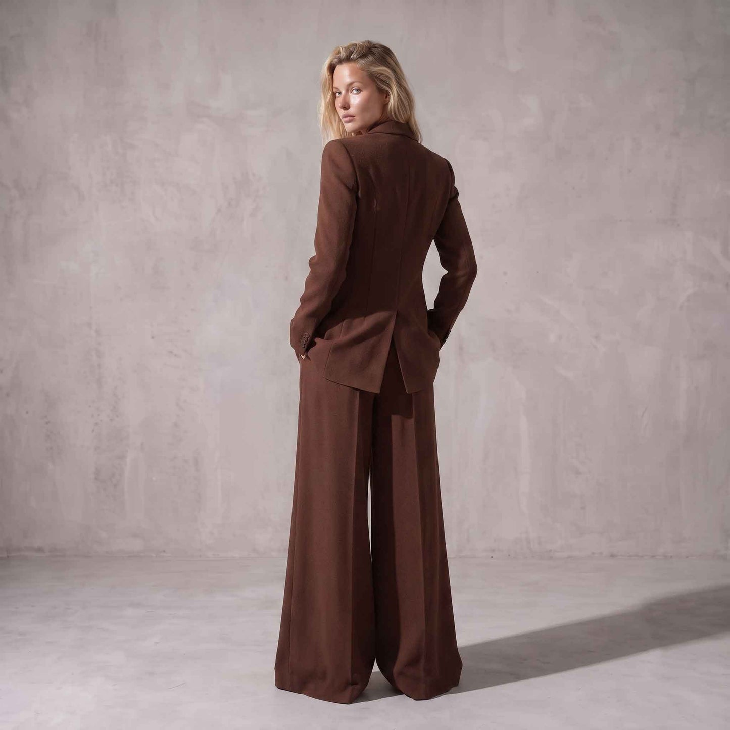 Brown Blazer & Wide-Leg Suit