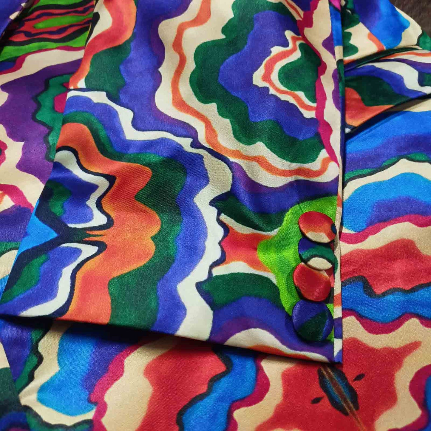 Women’s Vibrant Print Satin 2-Piece Suit