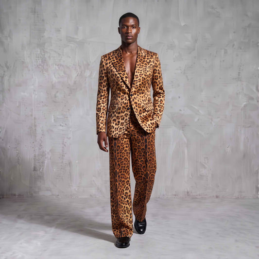 Leopard Print Men's Suit