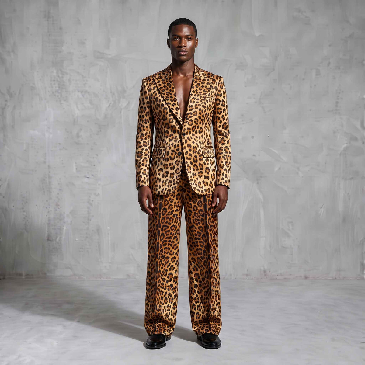 Leopard Print Men's Suit