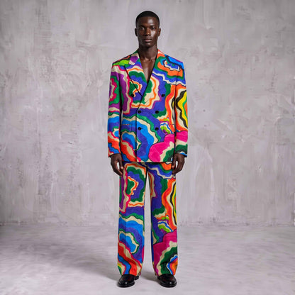Multicolor Abstract Men's Suit