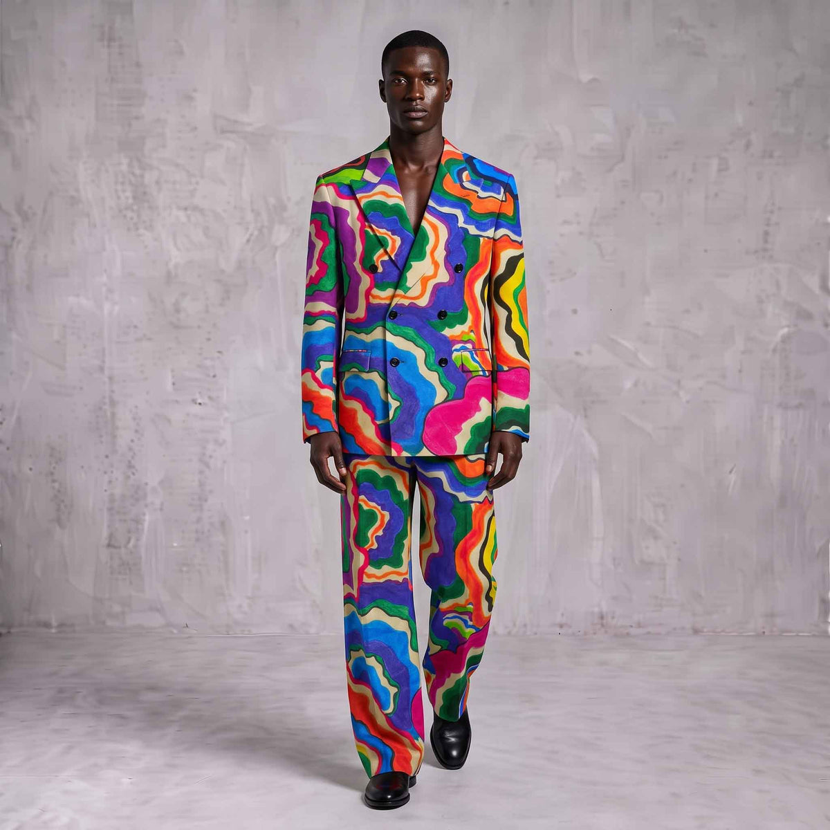 Multicolor Abstract Men's Suit