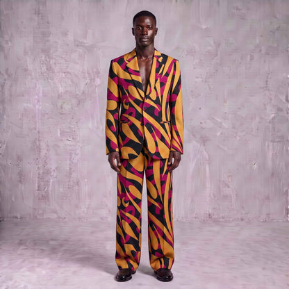 Abstract Printed Men's Suit